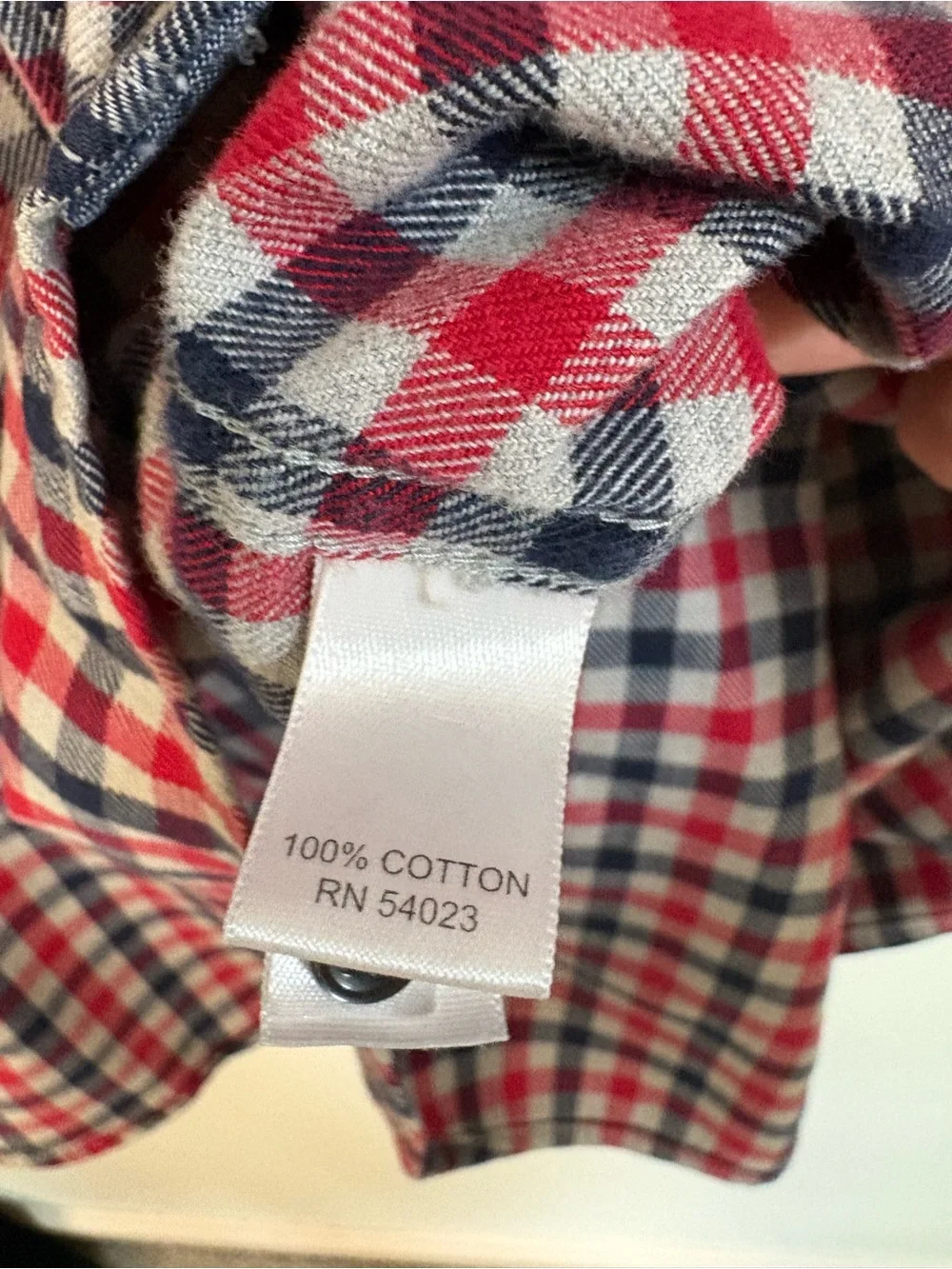 Banana Republic Plaid Navy Red Gray Gingham Lightweight Flannel Sz XXL Tall
